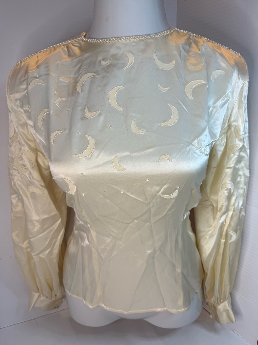 Rare Vintage Paul Alexander 100% silk Celestial moon Blouse